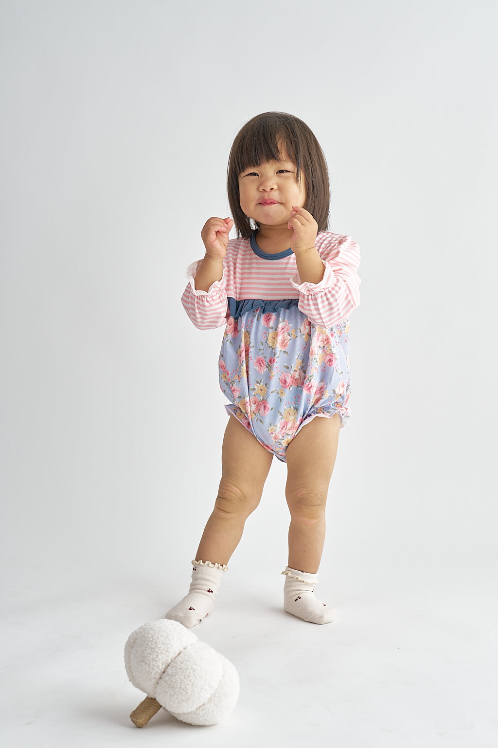 Abby & Evie Pink Floral Print Romper