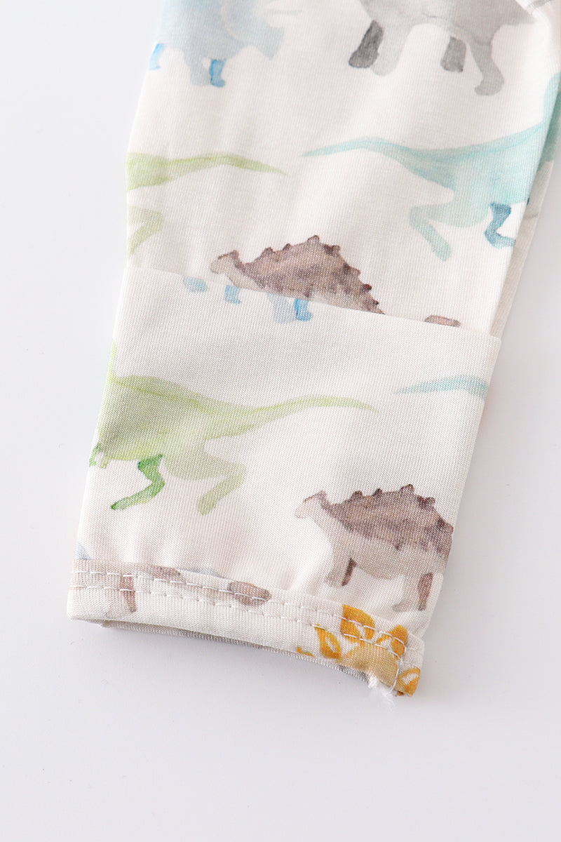 Abby & Evie Dinosaur Print Bamboo Baby Gown