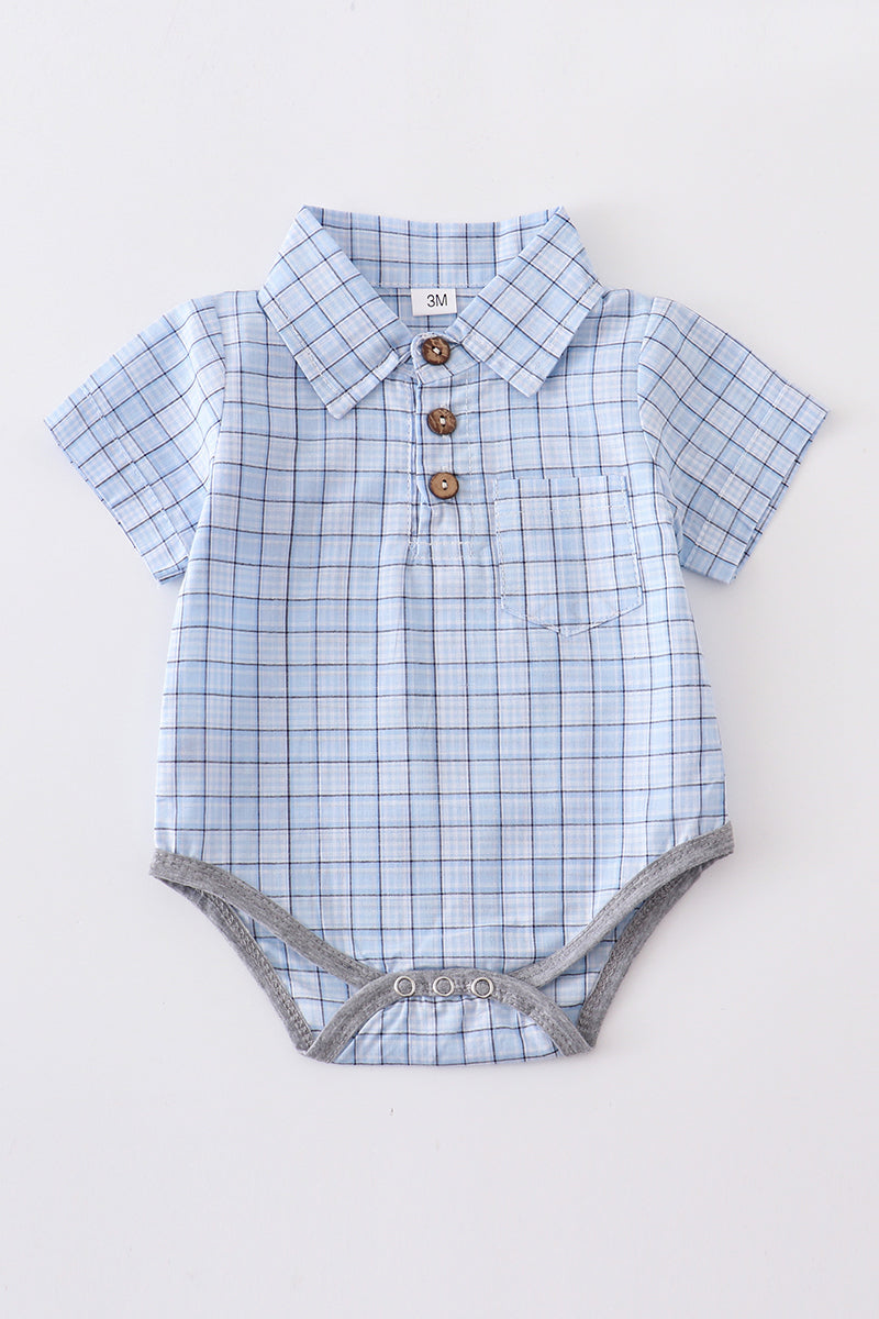 Abby & Evie Button Down Pocket Baby Romper