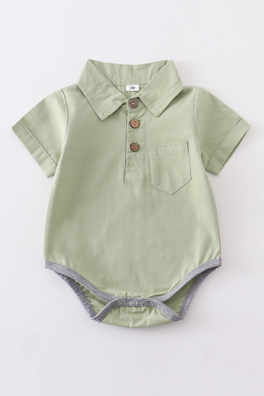 Abby & Evie Button Down Pocket Baby Romper