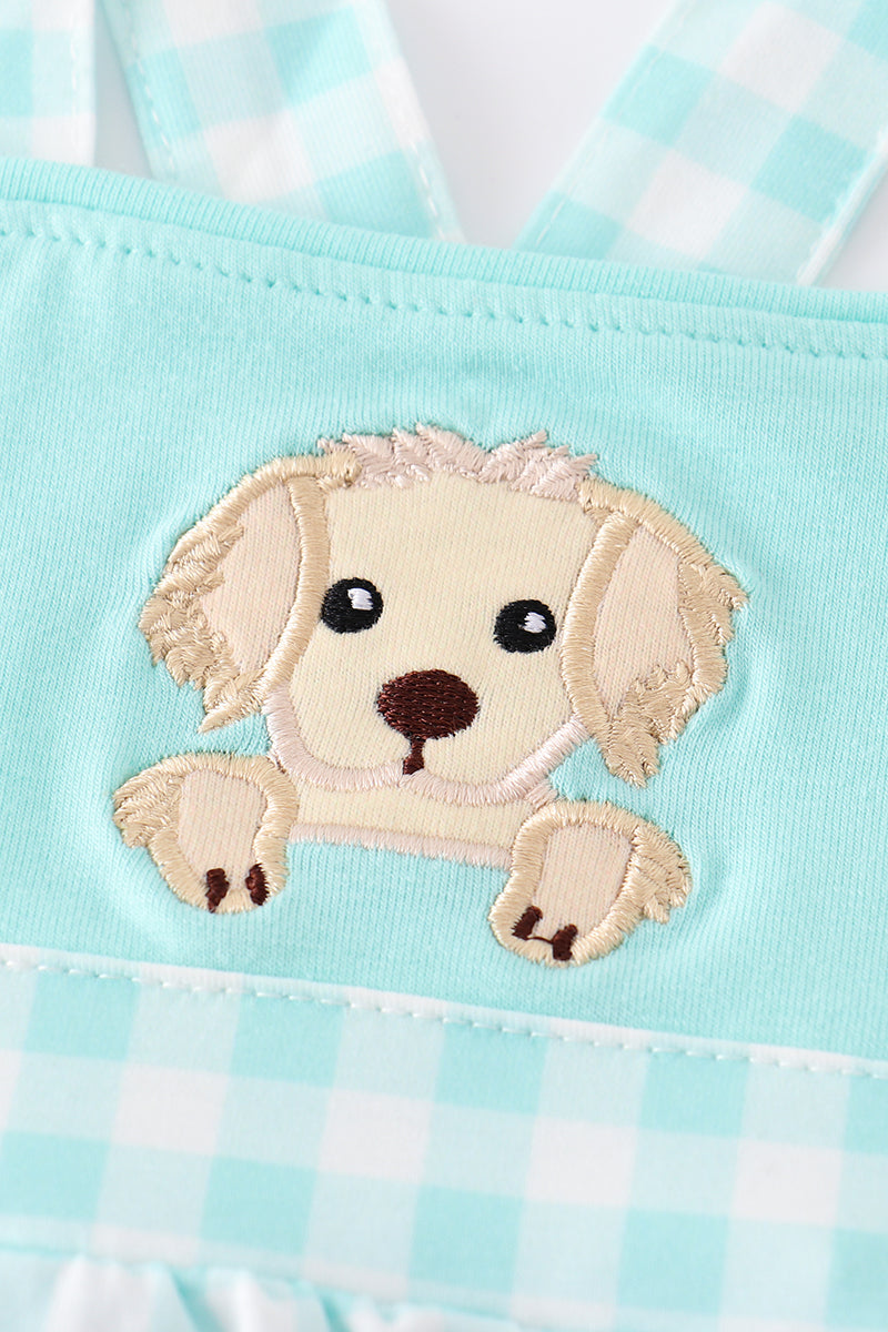 Abby & Evie Mint Dog Applique Bubble