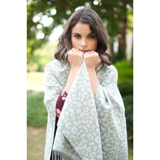 Viv & Lou Smokey Leopard Kennedy Shawl