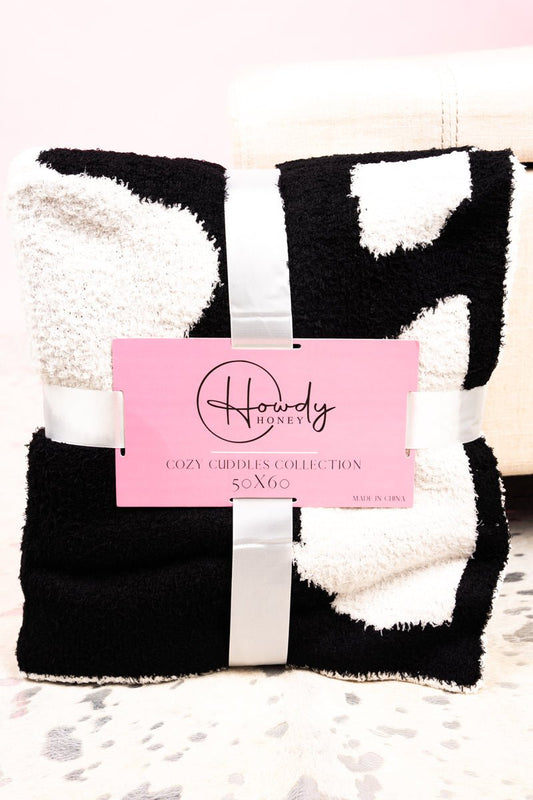 Cozy Cow Print Blanket