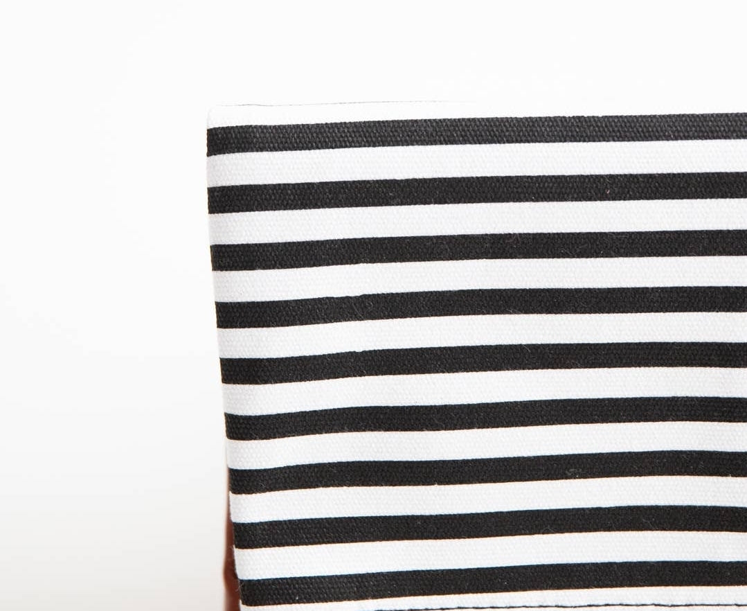 Classic Black/White Stripe Fold Over Clutch