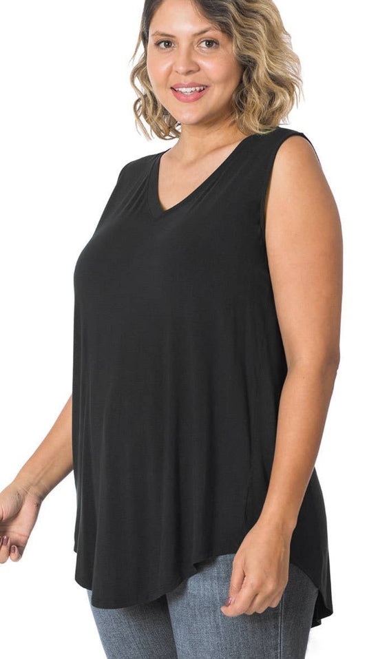 Zenana Women's (Plus Size) V-Neck Sleeveless Top